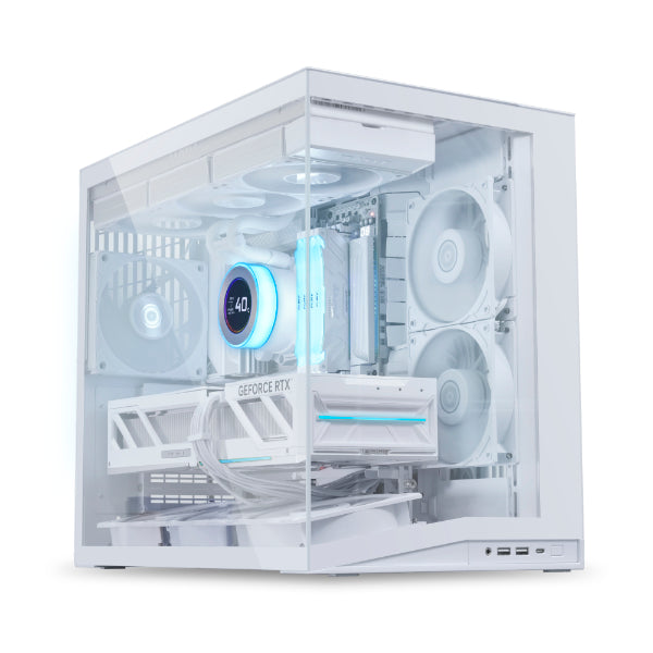 Lian Li O11D Mini V2 Flow Gaming Case – White (5 Non-RGB Fans Included) - كيس أبيض