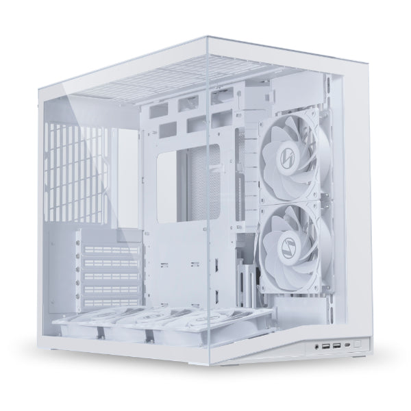 Lian Li O11D Mini V2 Flow Gaming Case – White (5 Non-RGB Fans Included) - كيس أبيض