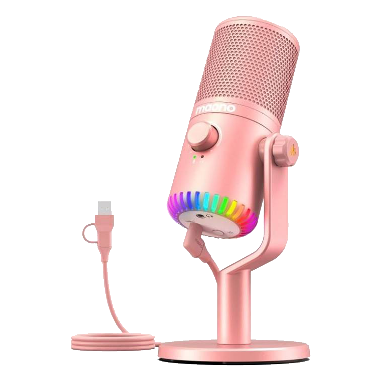 MAONO DM30 RGB Gaming Pink Microphone for Pc - مايك زهري MAONO DM30 RGB Gaming Pink Microphone for Pc - مايك زهري