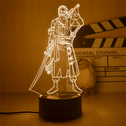 One Piece Figure 3D LED Night Light Roronoa Zoro Figure Toys Table Lamp - مجسم انمي ثلاثي الابعاد - PC BUILDER QATAR - Best PC Gaming Store in Qatar 