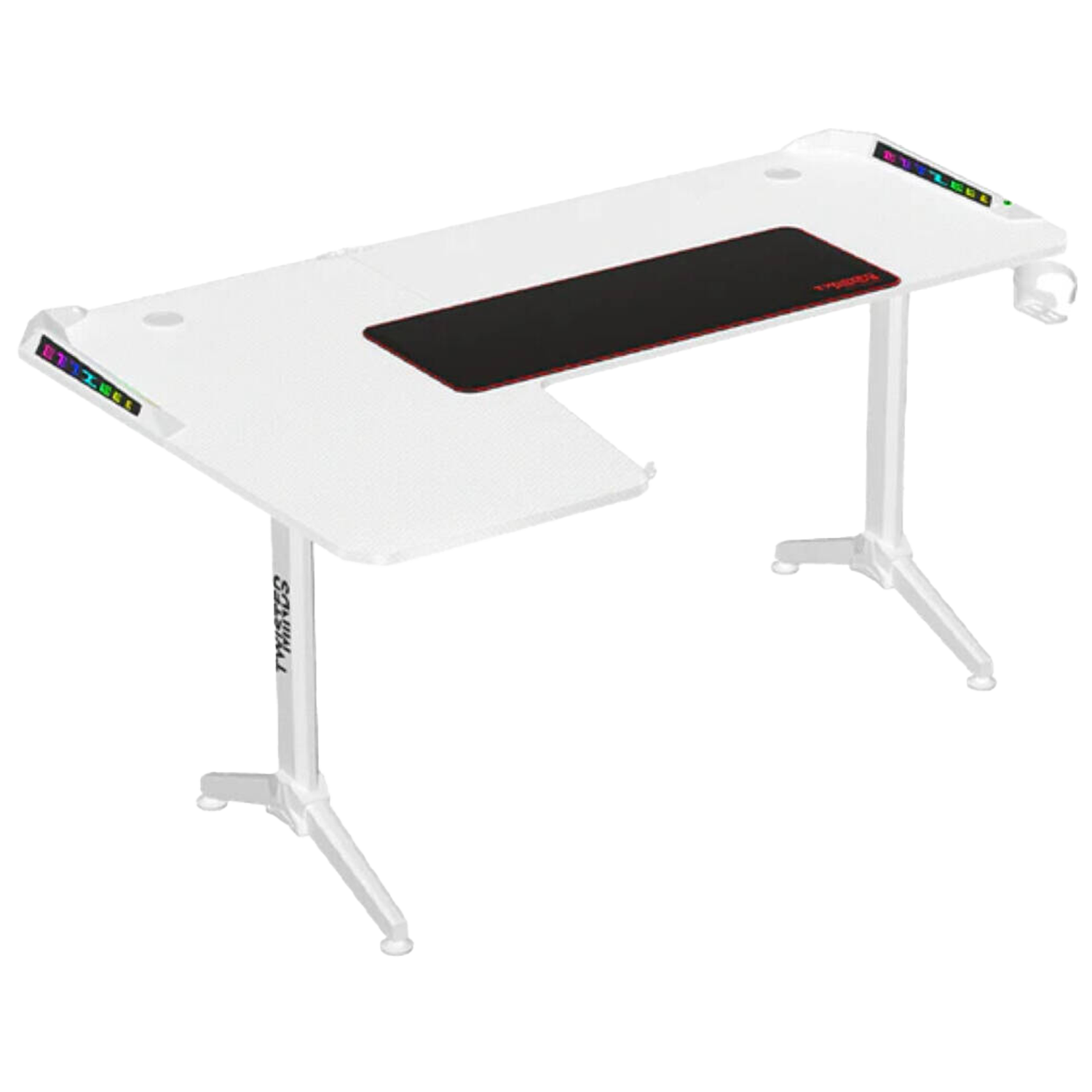 Twisted Minds Warrior L Shaped Left Gaming Desk, 160CM*100CM*75CM Size White - طاوله زاويه بيضاء Twisted Minds Warrior L Shaped Left Gaming Desk, 160CM*100CM*75CM Size White - طاوله زاويه بيضاء