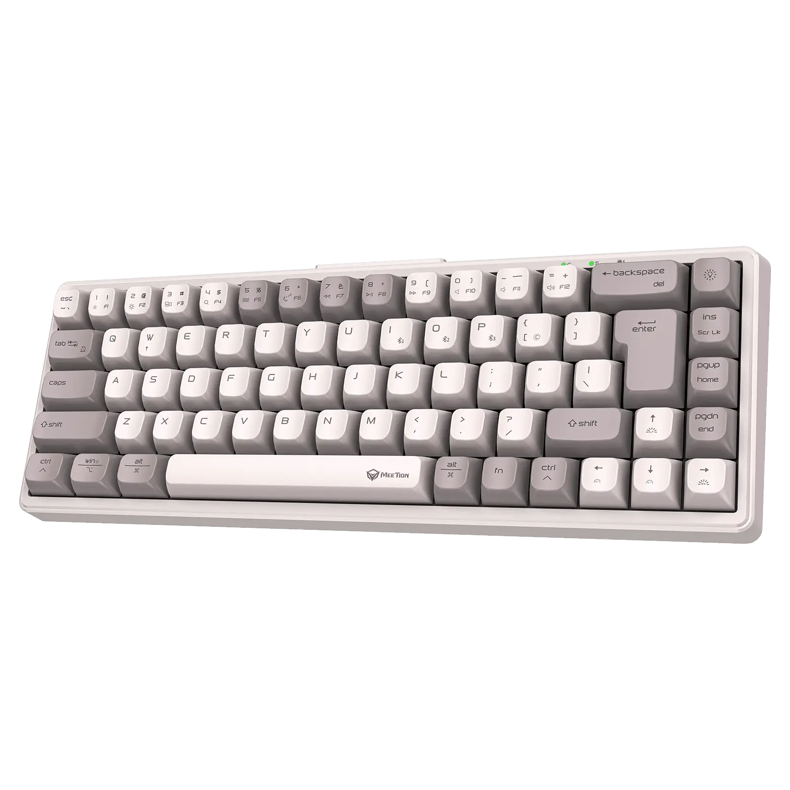 MEETION MK12 65% Tri-Mode RGB Mechanical White Keyboard, 2.4G wireless, Bluetooth, and wired - كيبورد وايرليس