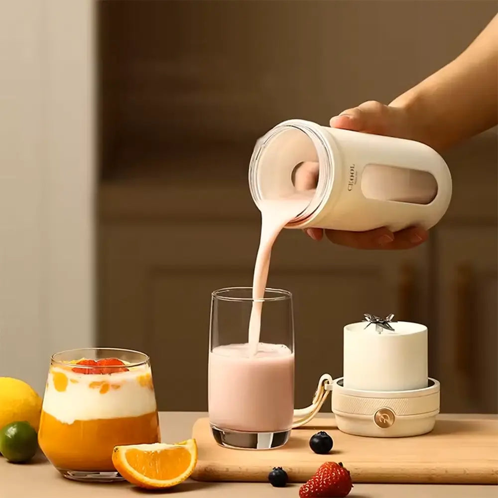 CEOOL Portable Juicer 10-Blade Portable Electric Blender, 350ML USB Rechargeable Smoothie Maker, Juicer, and Fruit Mixer - خلاط فواكه محمول