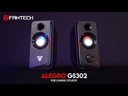 Fantech Bluetooth Speaker Stereo 2.0 Bass RGB Light USB Powered 3.5mm Input for PC/Mobile (GS302) - مكبر صوت