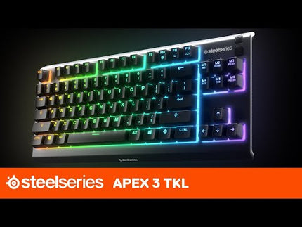 Steelseries Apex 3 Water Resistant Quiet Tenkeyless Keyboard with RGB Lighting Compatible with PC, PlayStation, Xbox  - كيبورد ميكانيكي إحترافي