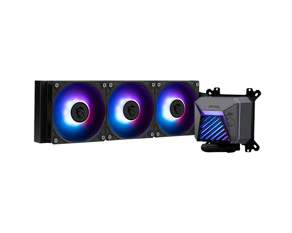 MSI MAG CORELIQUID A15 360 Black AIO Liquid CPU Cooler (360mm Radiator, CycloBlade ARGB Fans, EZ Tube Clip, Intel LGA 1851/1700 & AMD AM5/AM4) - مبرد مائي