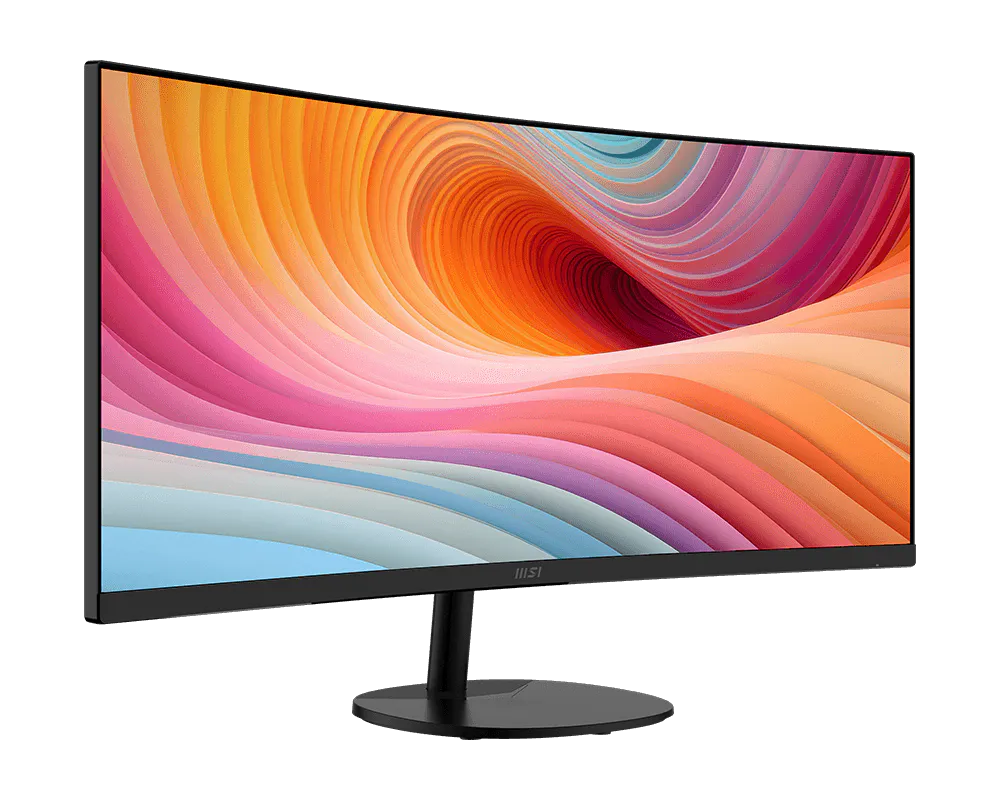 MSI PRO MP341CQ E12 34 Inch Ultrawide Curved Desktop Monitor – 120Hz, UWQHD (3440x1440), 1500R VA Panel, VESA Mountable & Integrated Speakers - شاشة