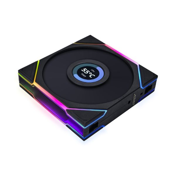 Lian Li UNI FAN TL-LCD Wireless Reverse 120mm – Black (3 Pack) - مراوح عكسية سوداء