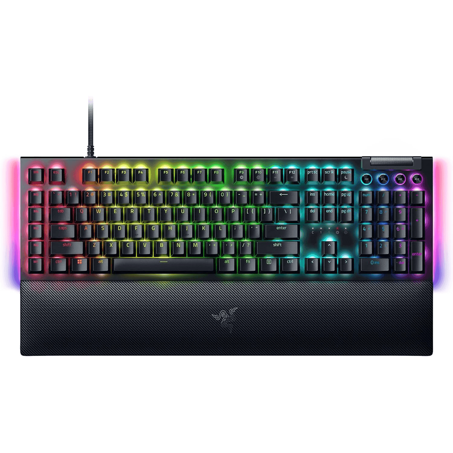 Razer BlackWidow V4 Mechanical Gaming Keyboard with yellow Switches - US Layout - Black - كيبورد احترافي Razer BlackWidow V4 Mechanical Gaming Keyboard with yellow Switches - US Layout - Black - كيبورد احترافي