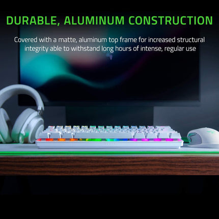 Razer Huntsman Mini 60% Optical Mercury Keyboard - Clicky Purple Switch - لوحة مفاتيح - PC BUILDER QATAR - Best PC Gaming Store in Qatar 
