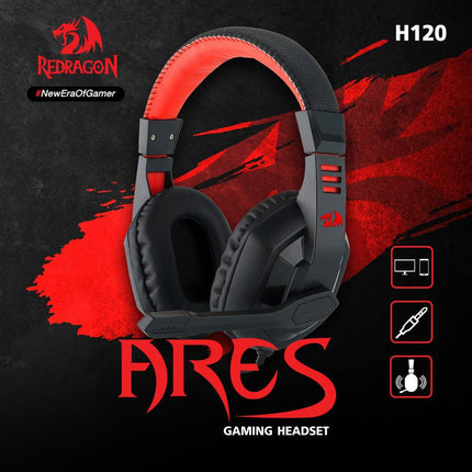 Redragon ARES H120 GAMING HEADSET - BLACK / RED - سماعة - PC BUILDER QATAR - Best PC Gaming Store in Qatar 