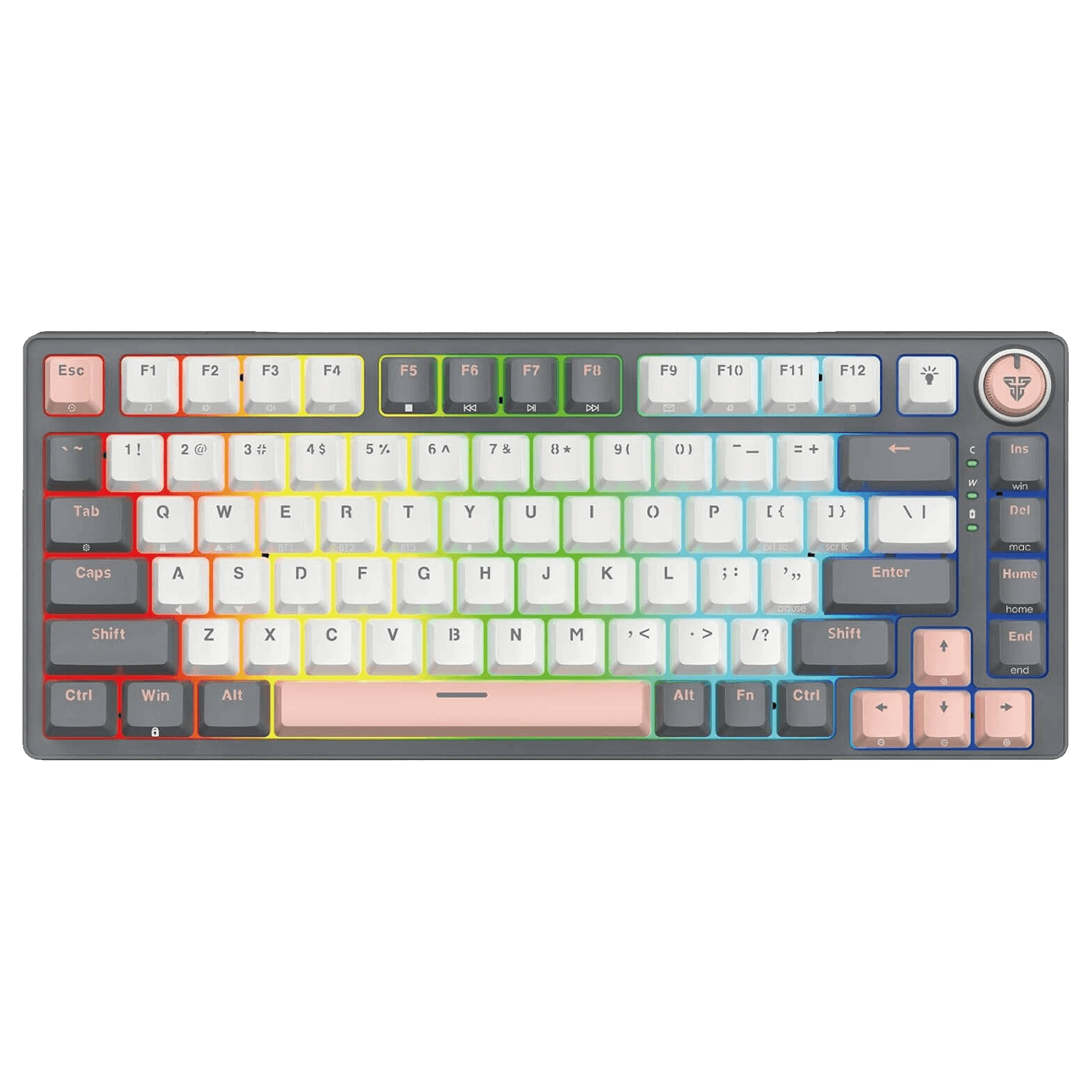 Fantech MK913 Atom PRO83 RGB Bluetooth Wireless & Mechanical (Red Switch) – Saturn Grey - لوحة مفاتيح ميكانيكية Fantech MK913 Atom PRO83 RGB Bluetooth Wireless & Mechanical (Red Switch) – Saturn Grey - لوحة مفاتيح ميكانيكية