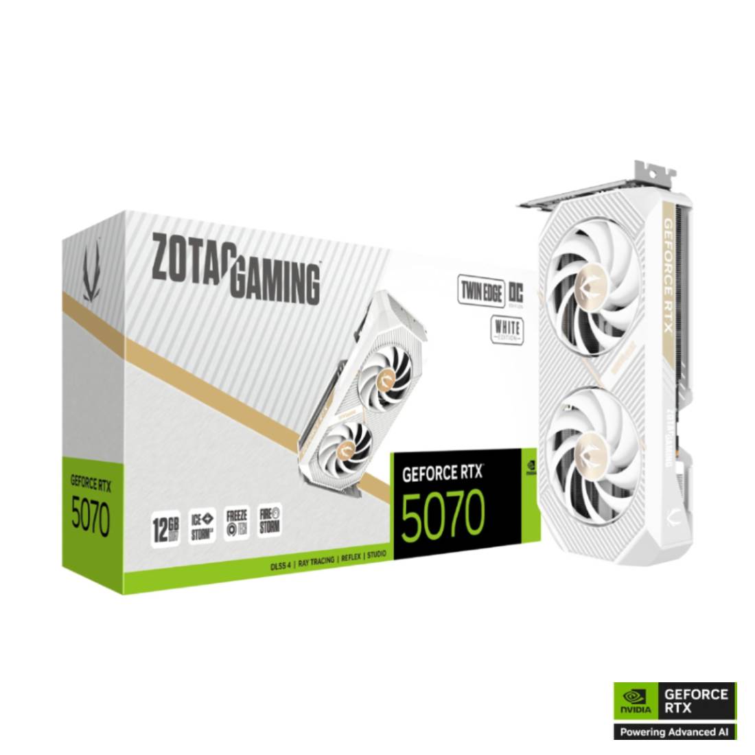 Zotac Gaming RTX 5070 Twin Edge OC 12GB -White Edition كرت الشاشة أبيض