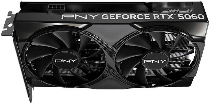 PNY GeForce RTX 5060 Overclocked Dual Fan Graphics Card, 8GB GDDR7 128-Bit Memory, 2280MHz Clock Speed, 28 Memory Speed, 3840 CUDA Cores, 8x PCI-Express 5.0 -كرت شاشه