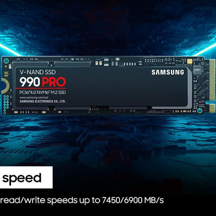SAMSUNG 990 PRO SSD 4TB PCIe 4.0 M.2 2280 Internal Solid State Hard Drive, Seq. Read Speeds Up to 7,450 MB/s for High End Computing, Gaming, and Heavy Duty Workstations - PC BUILDER QATAR - Best PC Gaming Store in Qatar 