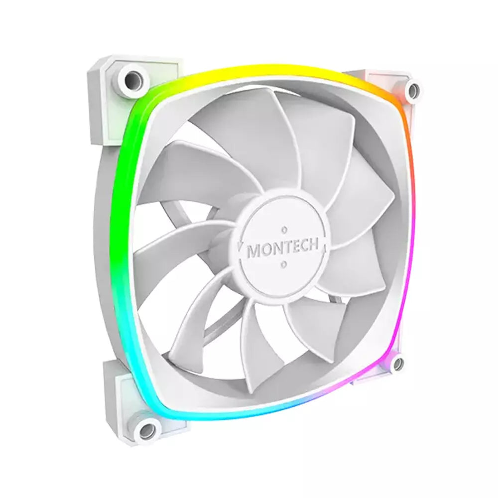 Montech RX120 PWM ARGB Ultra Durable Triple Pack Fan - White - مراوح بيضاء