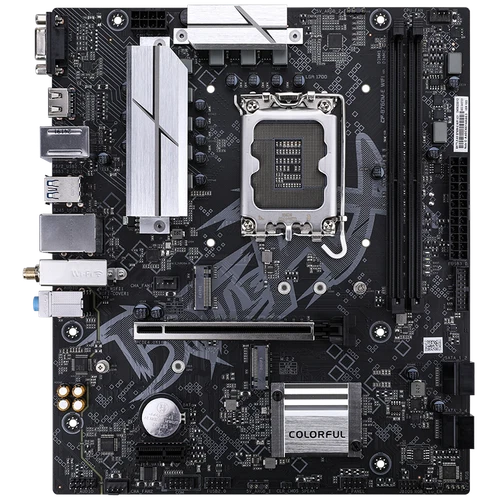 COLORFUL BATTLE-AX B760M-E WIFI V21A Black Motherboard – Intel LGA 1700, Micro-ATX, DDR4, Dual PCIe 4.0 M.2, Wi-Fi 6 & 2.5G LAN - ماذر بورد