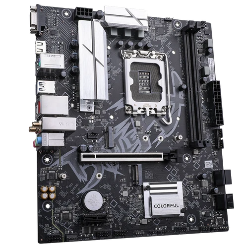 COLORFUL BATTLE-AX B760M-E WIFI V21A Black Motherboard – Intel LGA 1700, Micro-ATX, DDR4, Dual PCIe 4.0 M.2, Wi-Fi 6 & 2.5G LAN - ماذر بورد