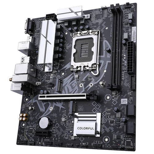 COLORFUL BATTLE-AX B760M-E WIFI V21A Black Motherboard – Intel LGA 1700, Micro-ATX, DDR4, Dual PCIe 4.0 M.2, Wi-Fi 6 & 2.5G LAN - ماذر بورد
