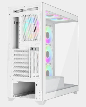 Twisted Minds Quantum Mid Tower Gaming Case | ATX / MATX / Mini-ITX | Front & Rear 120 mm ARGB fans with Dust Filter | Tempered Glass |  - White Model Number  - كيس