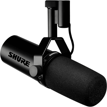 ميكروفون صوتي ديناميكي SM7dB من Shure مع مضخم صوت مدمج للبث والبودكاست والتسجيل - ميكروفون كس 