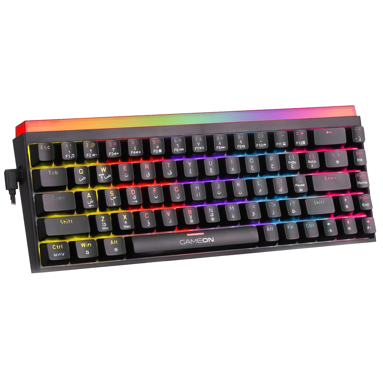GAMEON PRIMEX Series GO-MK260-RS 60% RGB Mechanical Wired Gaming Keyboard with Customization Software, Red Switch - English & Arabic - كيبورد عربي