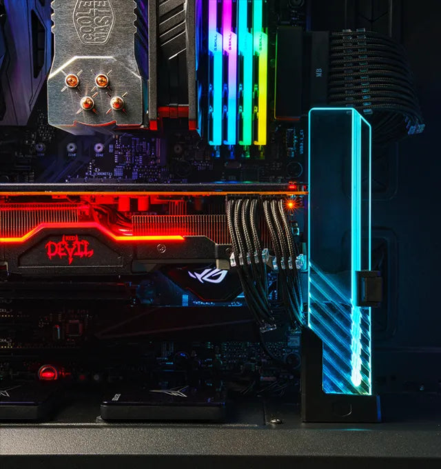 Cooler Master ARGB GPU Support Bracket, Edge-Lit ARGB Tempered Glass, Multiple Orientations - حامل كرت شاشة