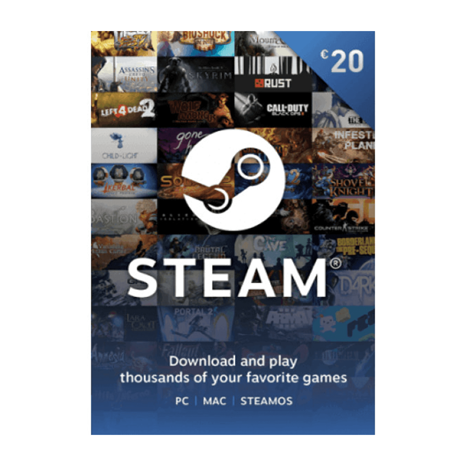Steam Wallet EU 20€ - بطاقة شحن Steam Wallet EU 20€ - بطاقة شحن