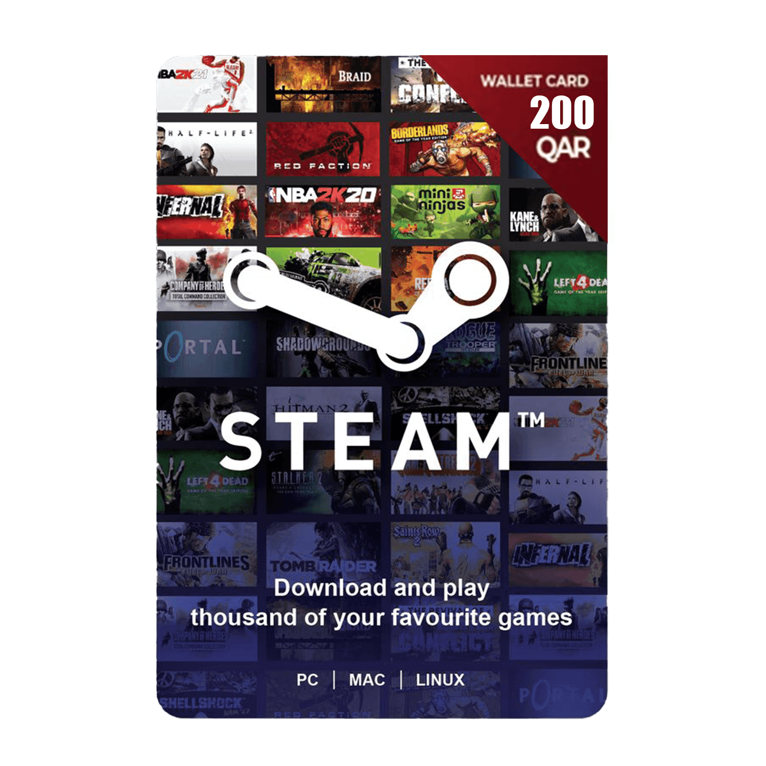 Steam Wallet Qatar 200QR - بطاقة شحن Steam Wallet Qatar 200QR - بطاقة شحن
