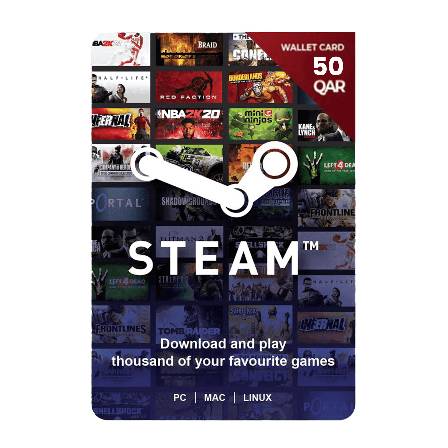 Steam Wallet Qatar 50QR - بطاقة شحن Steam Wallet Qatar 50QR - بطاقة شحن
