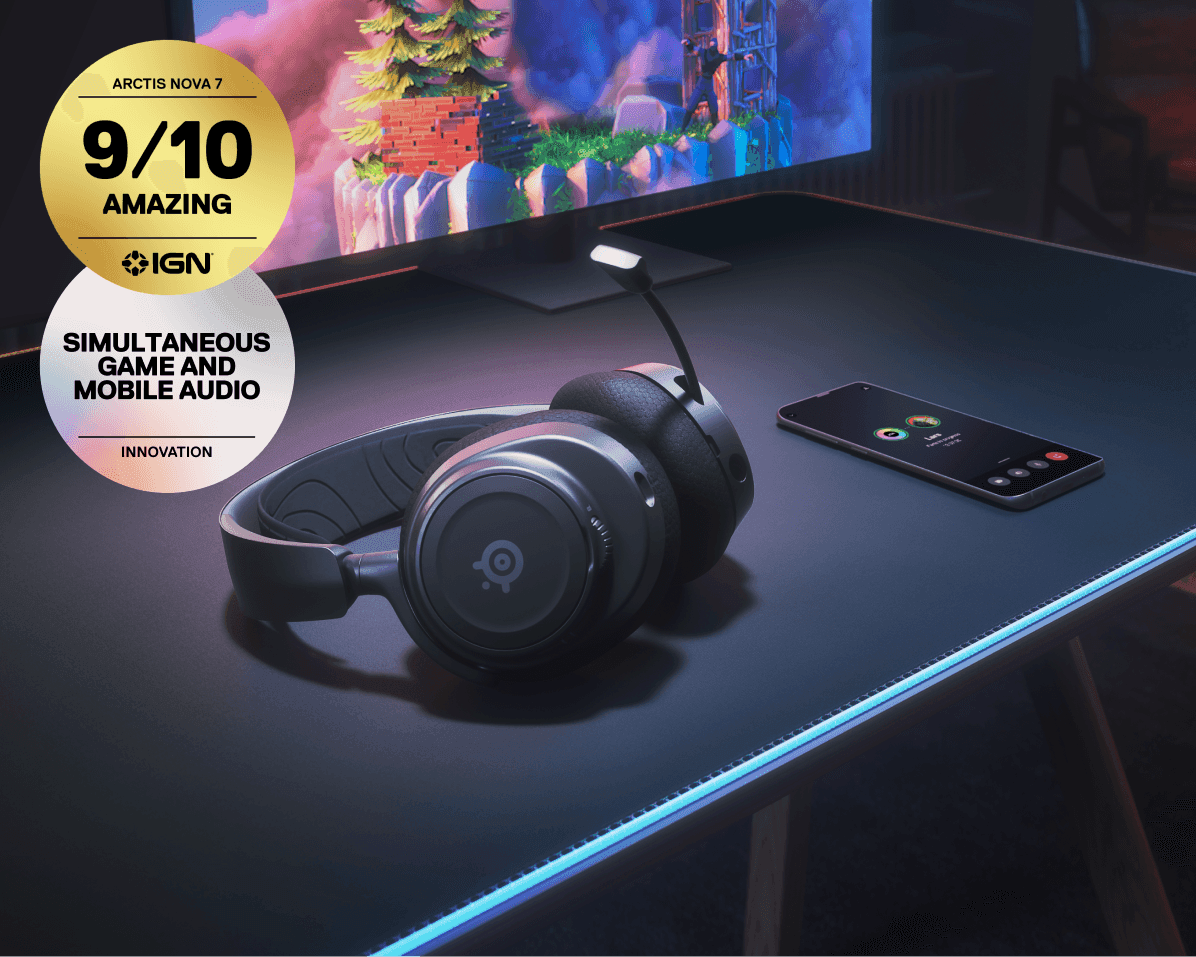 Steelseries Arctis NOVA 7 Wireless Multi-Platform Premium Wireless Gaming Headset (PC, PlayStation, Switch, and more) - Black - سماعة