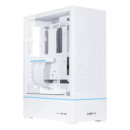 Lian-Li SUP01 Small Tower ATX Case, Stand Up Platform Design, Front GPU Mount, 3 Side Mesh Panels - White - كيس صغير أبيض