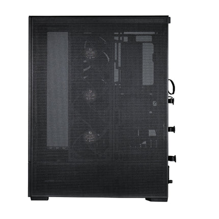 Lian-Li SUP01 Small Tower ATX Case, Stand Up Platform Design, Front GPU Mount, 3 Side Mesh Panels -  Black - كيس صغير أسود