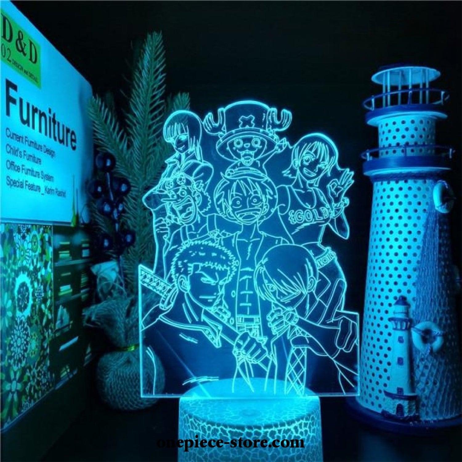 Straw Hat Crew 2 - One Piece Anime Night Lights Action Figure 3D LED Toys Table Lamp - مجسم انمي ثلاثي الابعاد