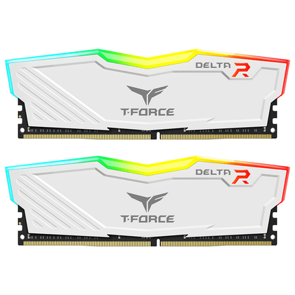 TEAMGROUP T-Force Delta RGB DDR4 32GB (2x16GB) 3600MHz White - الذاكرة العشوائية