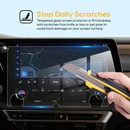 Tempered glass Screen Protector For Lexus RX350 350L RX450h 2023 2024 - 14 Inch Infotainment Display Navigation Screen anti-scratch - حمايه شاشه اللكزز - PC BUILDER QATAR - Best PC Gaming Store in Qatar 