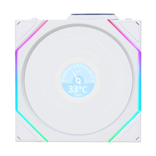 Lian Li UNI FAN TL-LCD Wireless Reverse 120mm – White (Single Pack) - مروحة Lian Li UNI FAN TL-LCD Wireless Reverse 120mm – White (Single Pack) - مروحة