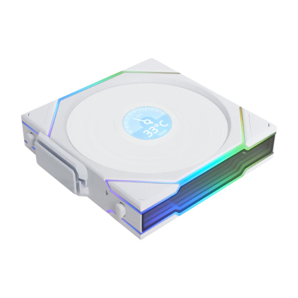 Lian Li UNI FAN TL-LCD Wireless Reverse 120mm – White (Single Pack) - مروحة