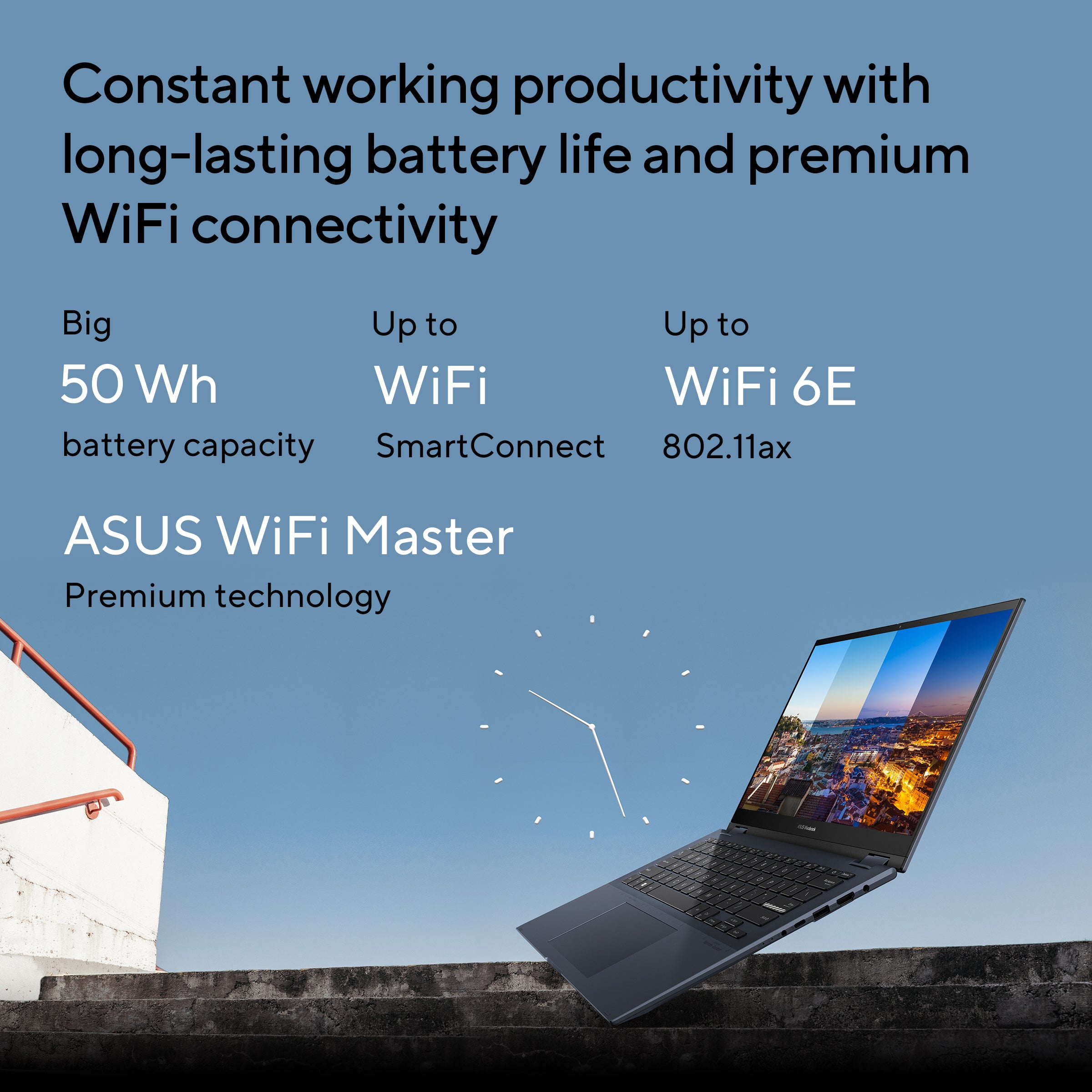 Asus Vivobook S14 Flip Laptop TP3402VA-LZ669W, 14.0-inch, i5-13420H UHD Graphics, 16GB Ram, 512GB SSD, Silver - لابتوب