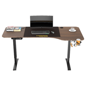 Twisted Minds T Shaped Electric Height Adjustable Gaming Desk - Walnut | TMT-T-9085-R - طاولة