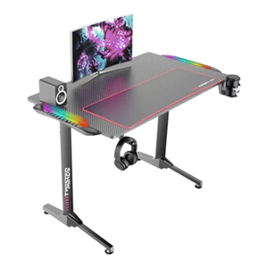 Twisted Minds T Shaped Gaming Desk Carbon Fiber Texture RGB - طاولة