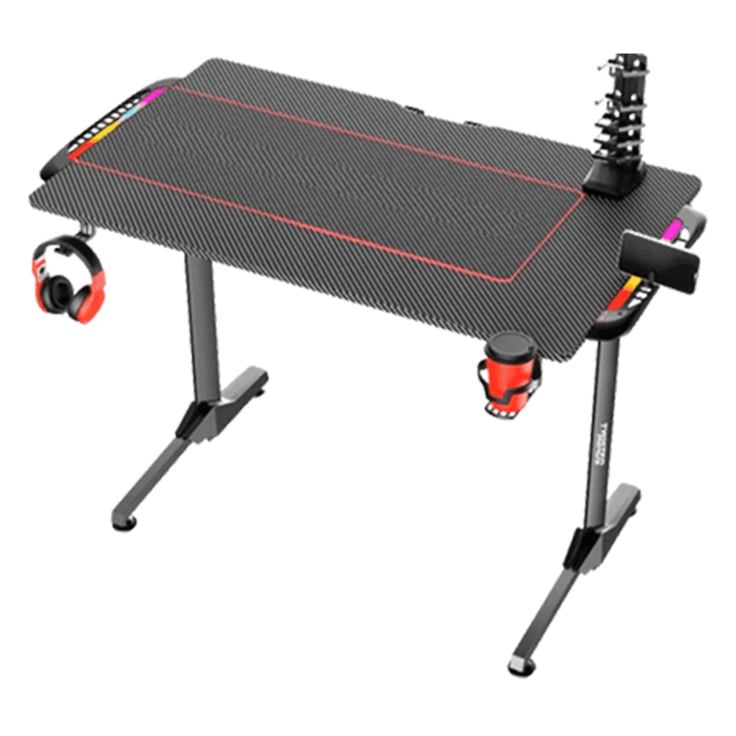 Computer T Shape Twisted Minds T Shaped Gaming Desk Carbon Fiber Texture RGB - طاولة ...