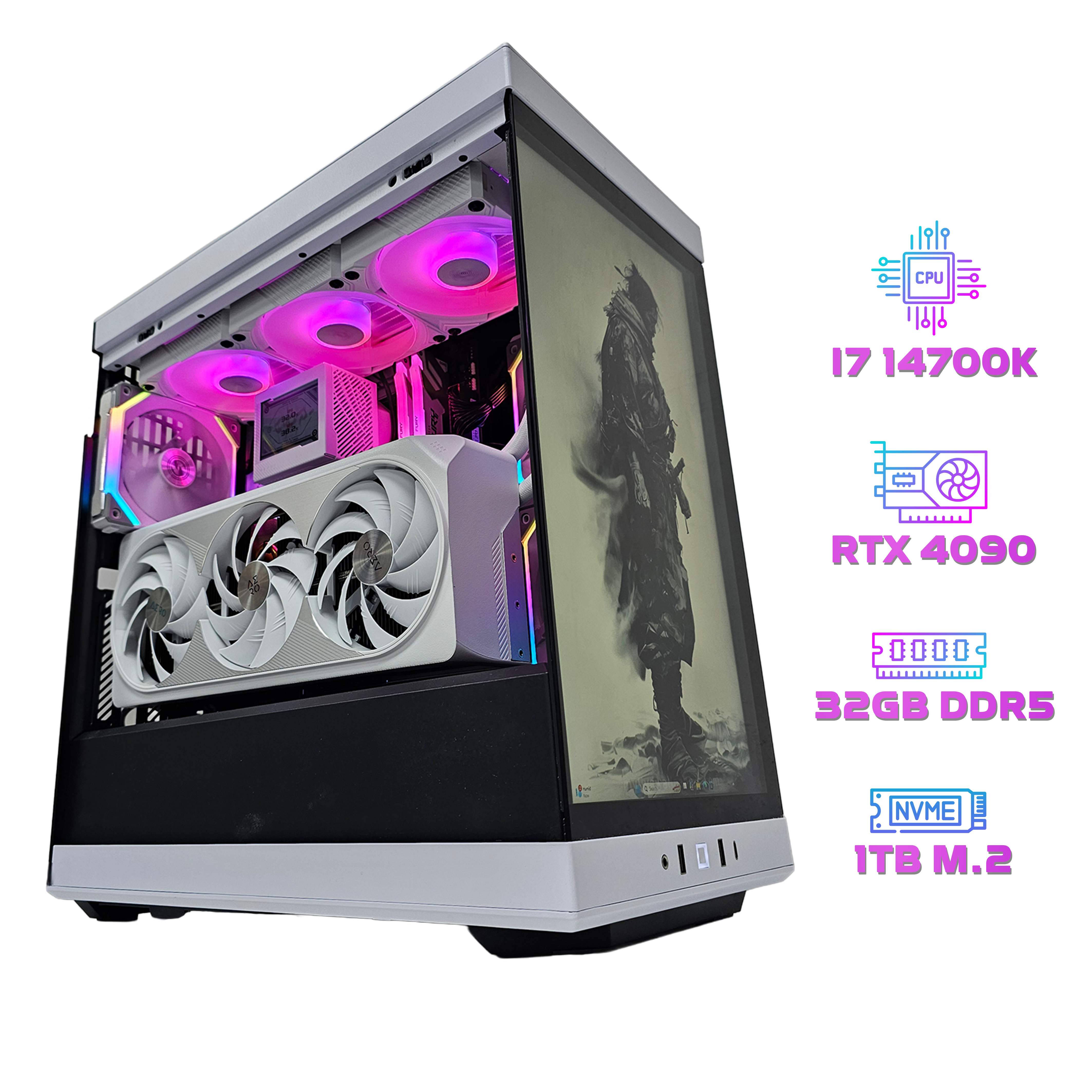 EXTREME GAMING PC 4090 - RTX 4090 Gigabyte - Intel Core i7 14700K - RAM 32GB DDR5 ( Used Like New )  - بي سي قوي