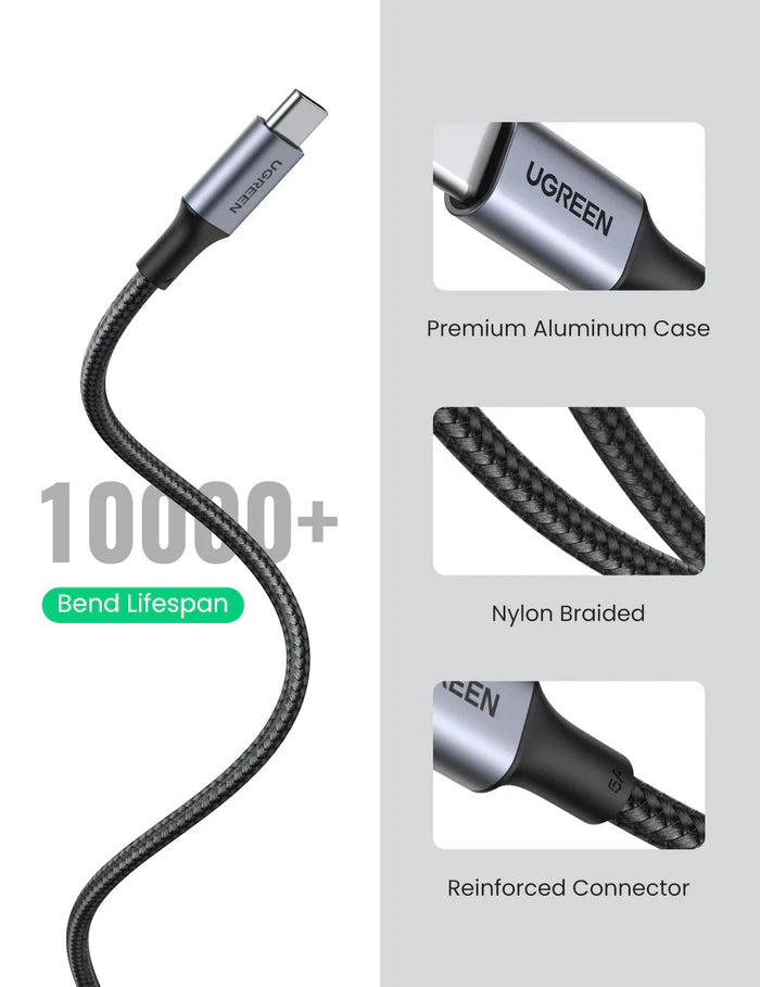 Ugreen cable USB Type C cable - USB Type C 5 A 100 W Power Delivery Quick Charge 3.0 FCP 480 Mbps - كيبل تليب سي