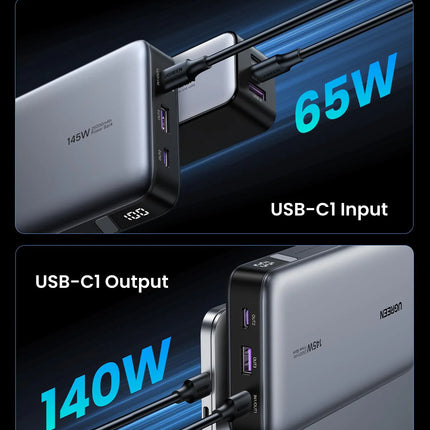 UGREEN 145W 25000mAh 3 Ports Two-way Fast  Charging Power Bank - باور بانك