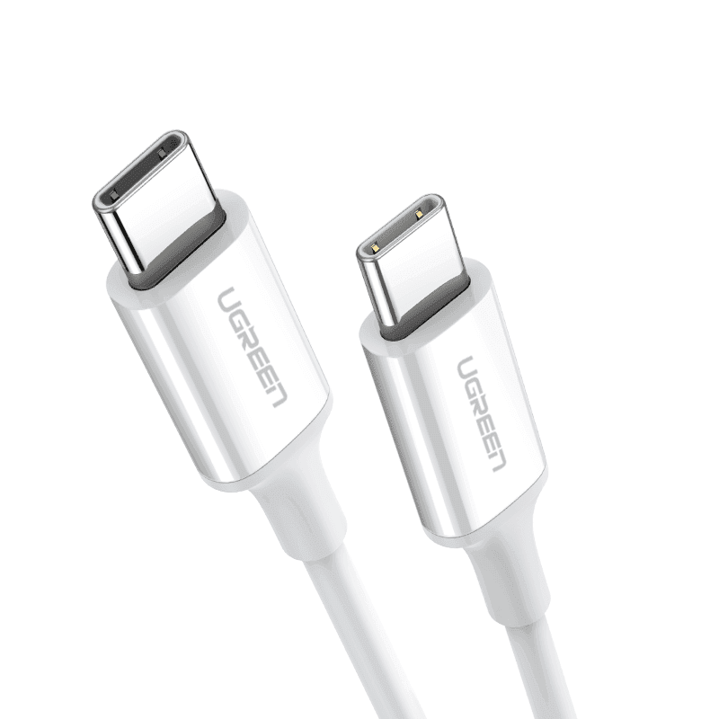 Ugreen Cable USB-C To USB-C 2.0 3A 60W 2M White - كيبل شحن Ugreen Cable USB-C To USB-C 2.0 3A 60W 2M White - كيبل شحن