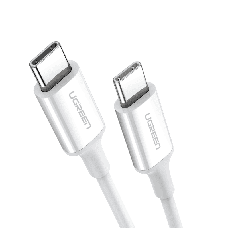 Ugreen Cable USB-C To USB-C (60W) 2.0 3A Data 1M White - كيبل تايب سي Ugreen Cable USB-C To USB-C (60W) 2.0 3A Data 1M White - كيبل تايب سي