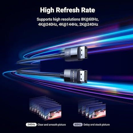 Ugreen DisplayPort 1.4 Male To Male Cable - 5m -  كابل ديسبلاي