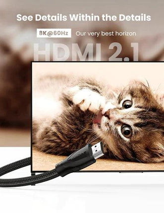 Ugreen HDMI 2.1 Male To Male 8K Braid Cable - 3m - Black -  كابل اتش دي ام اي