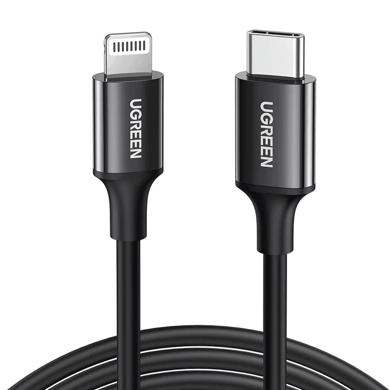 Ugreen MFi USB-C to Lightning 1M Charging Cable For iPhone - Black - كيبل شحن للآيفون Ugreen MFi USB-C to Lightning 1M Charging Cable For iPhone - Black - كيبل شحن للآيفون
